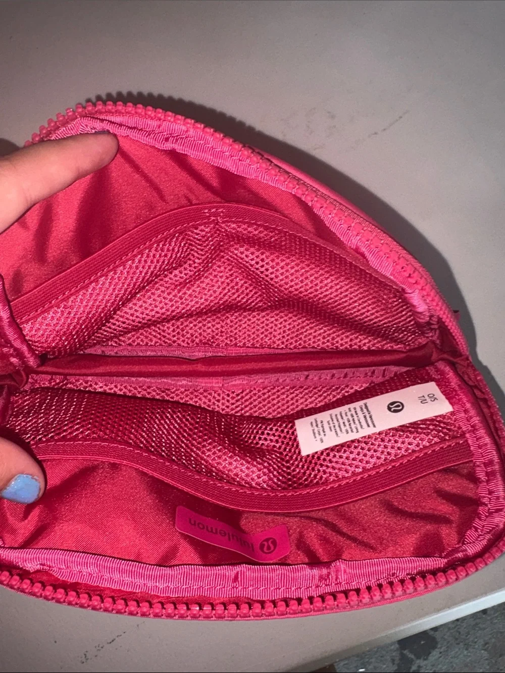 lululemon athletica Hot Pink belt bag with silver accents